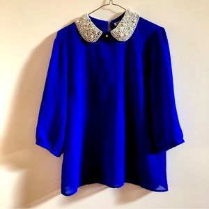 Royal Blue Blouse